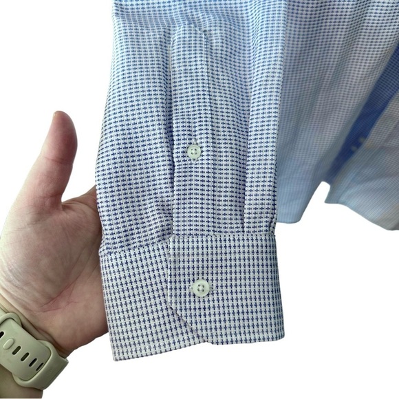FORSYTH OF CANADA Non Iron Tailored Fit Shirt Size 18 34/35 100% Cotton Blue - Picture 3 of 8